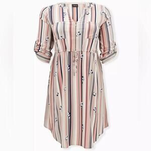 Torrid Disney Minnie Mouse Striped Shirt Dress Sz 3 (3X 22/24) Pockets